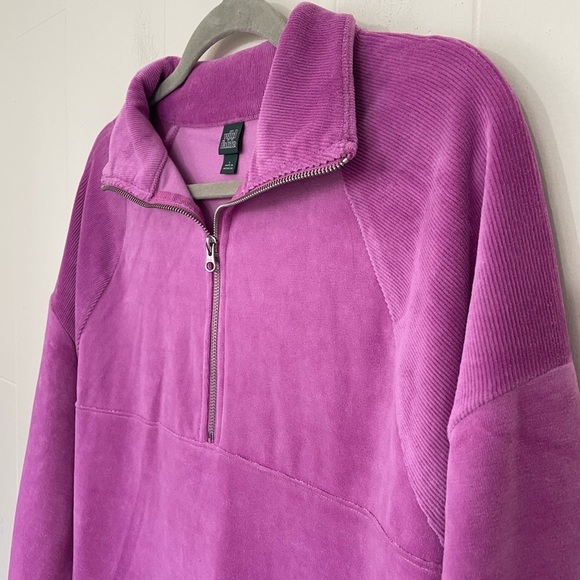 Wild Fable NEW Purple Velour Quarter Zip Pullover Top ~ NWT Size Large - Picture 6 of 16